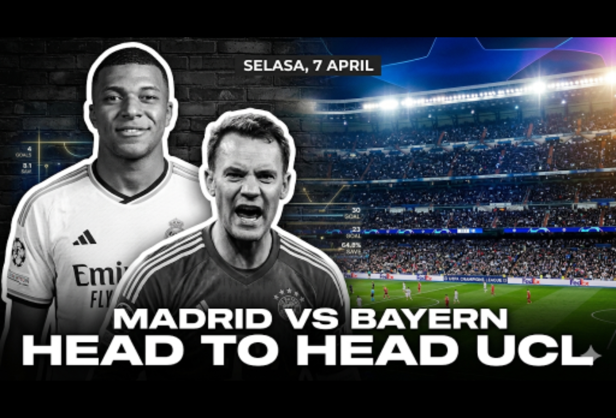 Head to Head Real Madrid vs Bayern Munchen Selasa 7 April di Perempat Final Liga Champions