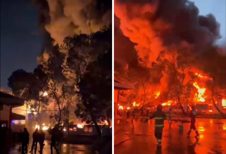 Kebakaran Besar Melanda Pabrik Plastik di Gunung Putri, Api Sulit Dipadamkan