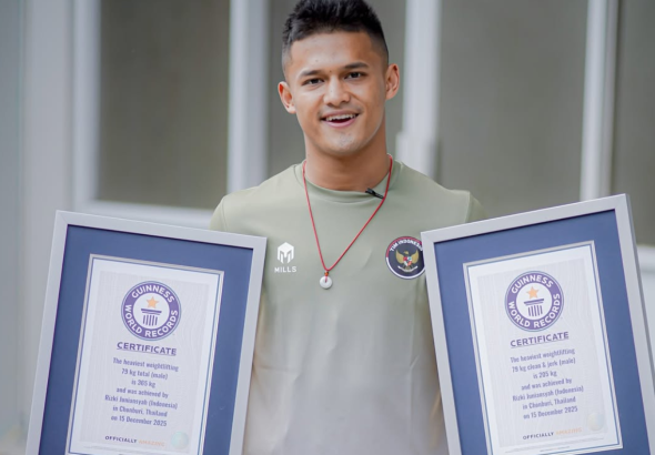 Pecahkan 2 Rekor di Sea Games 2026, Rizki Juniansyah Dapat Gelas 2 Guinness World Records