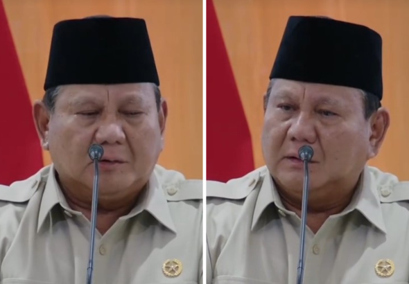 Prabowo Menangis Haru saat Apresiasi Bantuan RI untuk Gaza dari Baznas