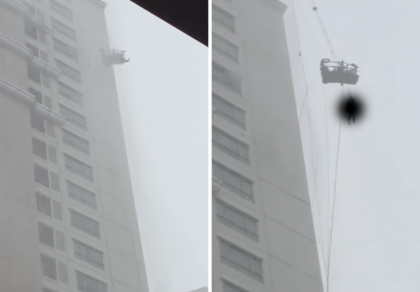 Viral! Petugas Pembersih Kaca di Surabaya Tewas usai Terombang-ambing Badai di Gondola