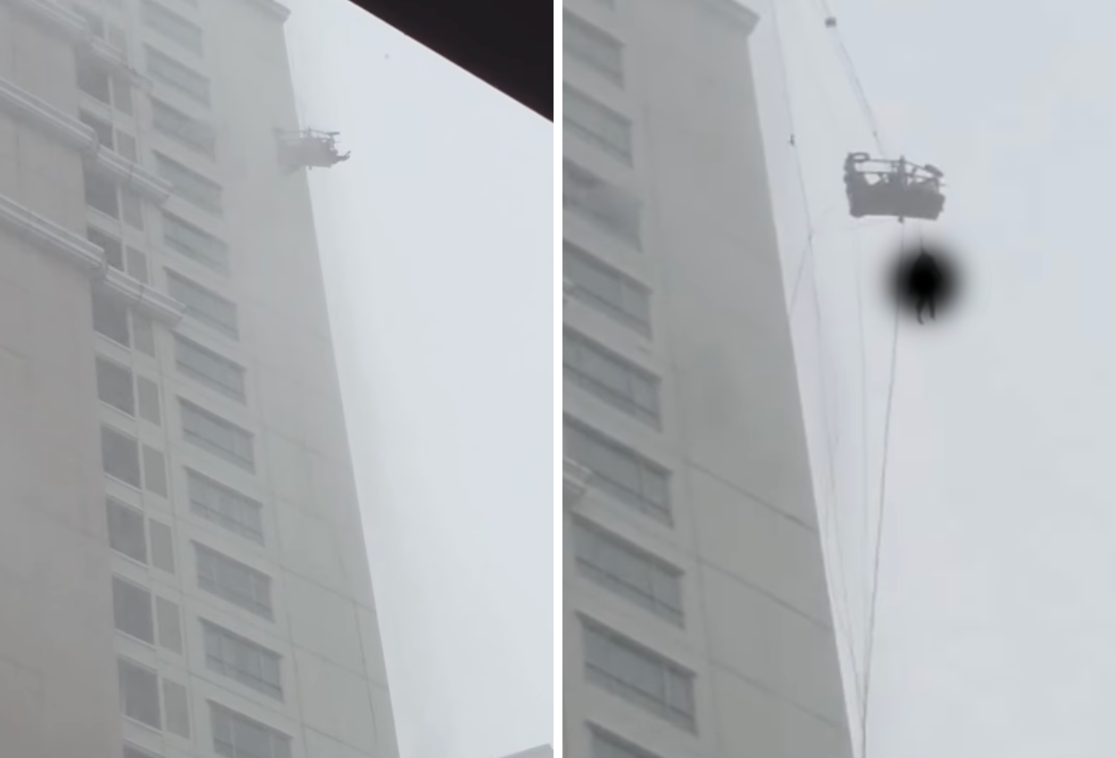 Viral! Petugas Pembersih Kaca di Surabaya Tewas usai Terombang-ambing Badai di Gondola