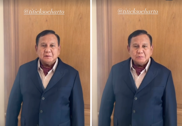Prabowo Kirim Ucapan dan Doa untuk Ulang Tahun Titiek Soeharto Lewat Video