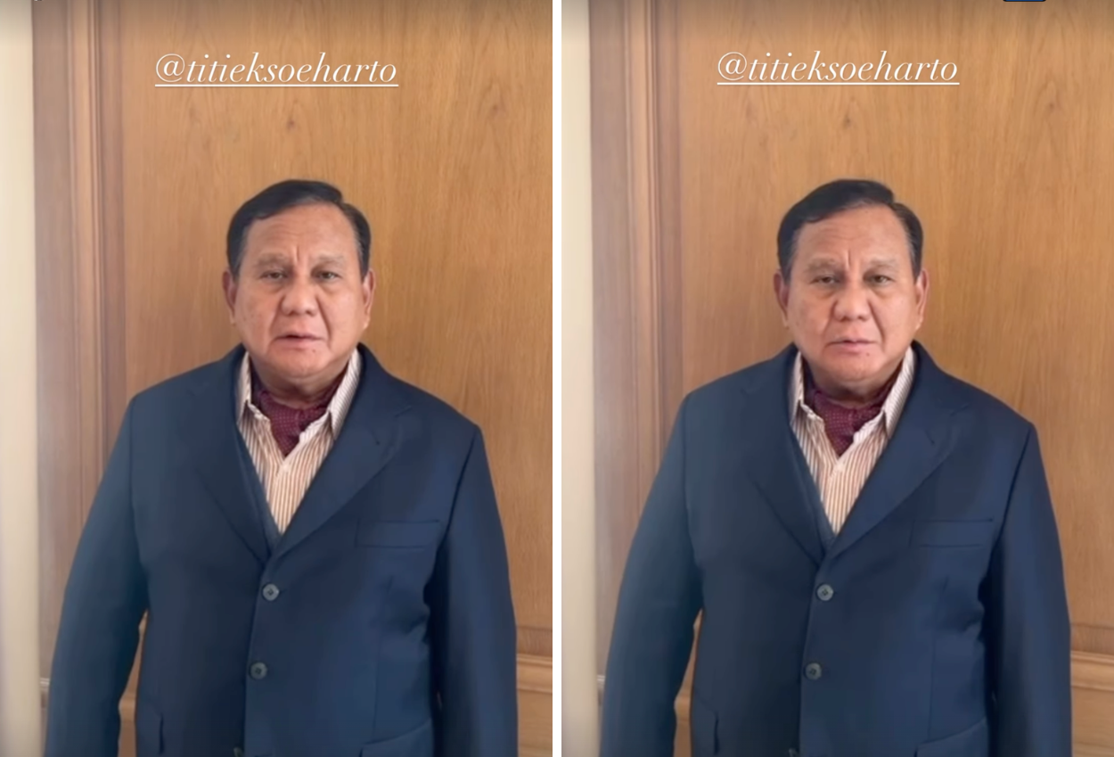 Prabowo Kirim Ucapan dan Doa untuk Ulang Tahun Titiek Soeharto Lewat Video